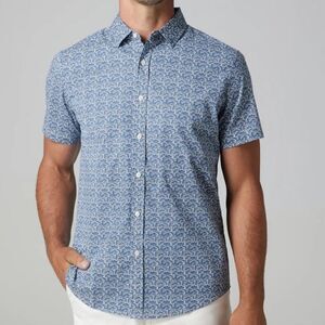 JULIAN & MARK JULIAN POPLIN SHORT SLEEVE BUTTON UP‎ SHIRT BLUE XL STITCH FIX NWT